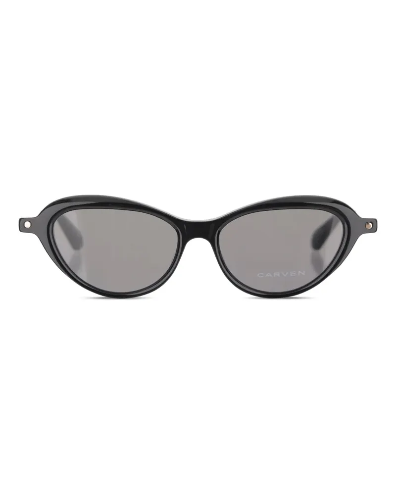 Carven Sonnenbrille mit ovalem Gestell - Schwarz Schwarz