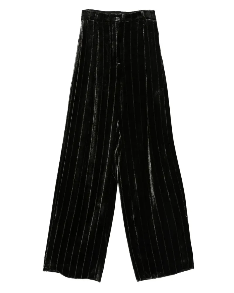 Emporio Armani Gestreifte Hose - Schwarz Schwarz