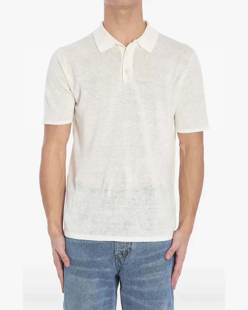 Roberto Collina Poloshirt aus Leinen - Weiß Weiß