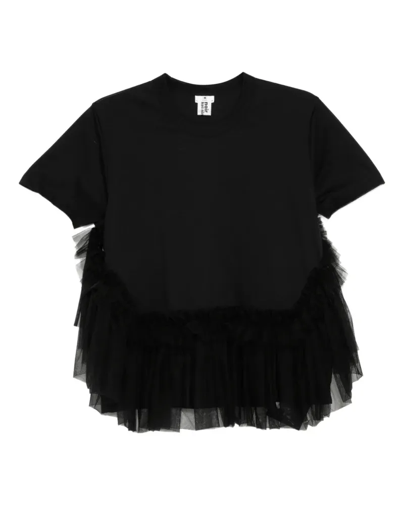 Noir Kei Ninomiya T-Shirt mit Rüschen - Schwarz Schwarz