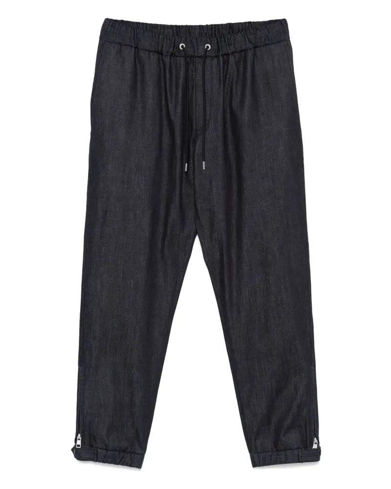 Moncler Tapered-Hose mit Logo-Patch - Blau Blau