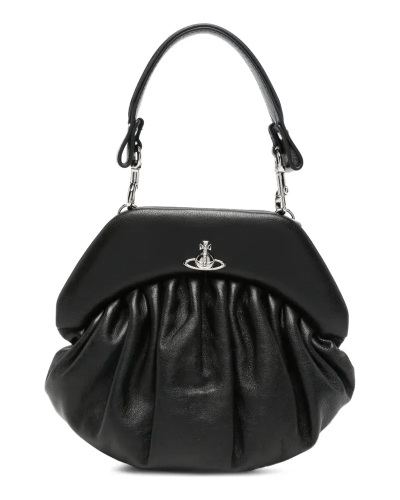 Vivienne Westwood Handtasche mit Logo-Schild - Schwarz Schwarz