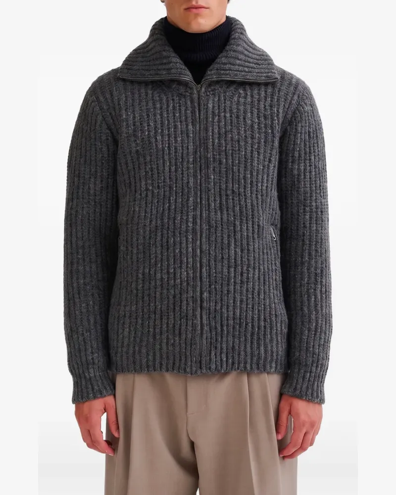Roberto Collina ribbed-knit zip-up sweater - Grau Grau