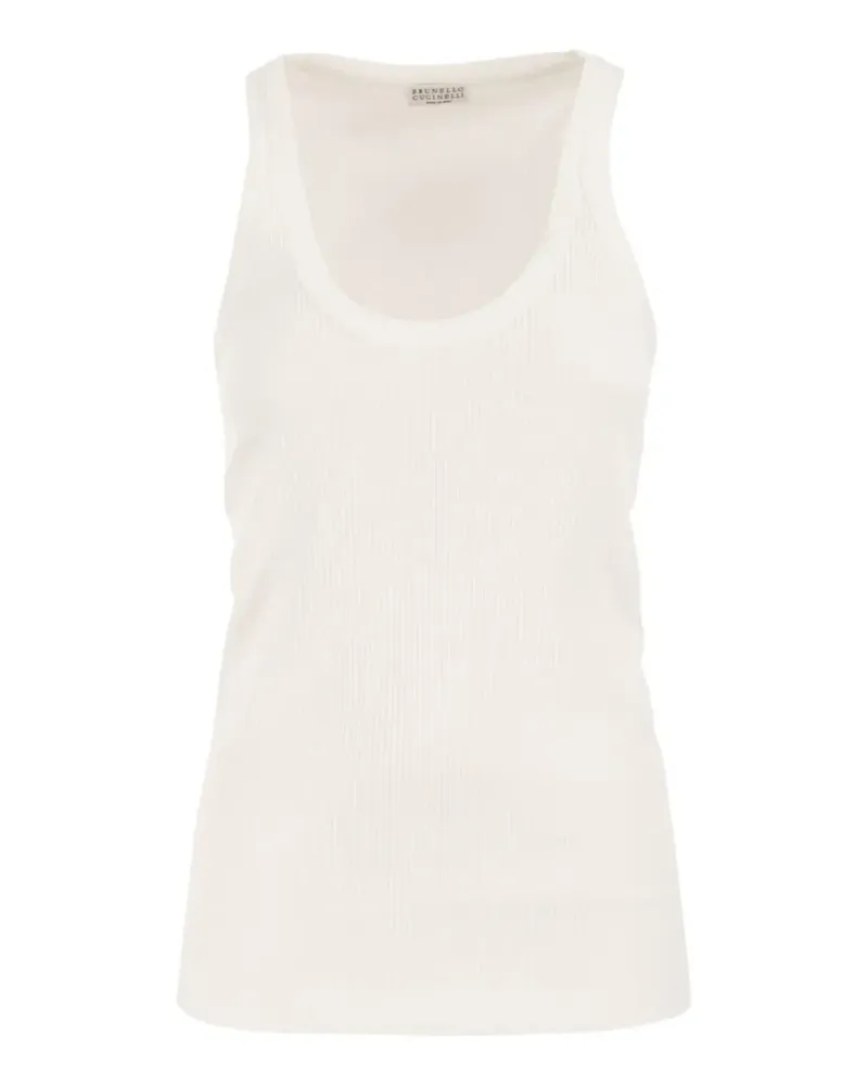 Brunello Cucinelli ribbed tank top - Nude Nude