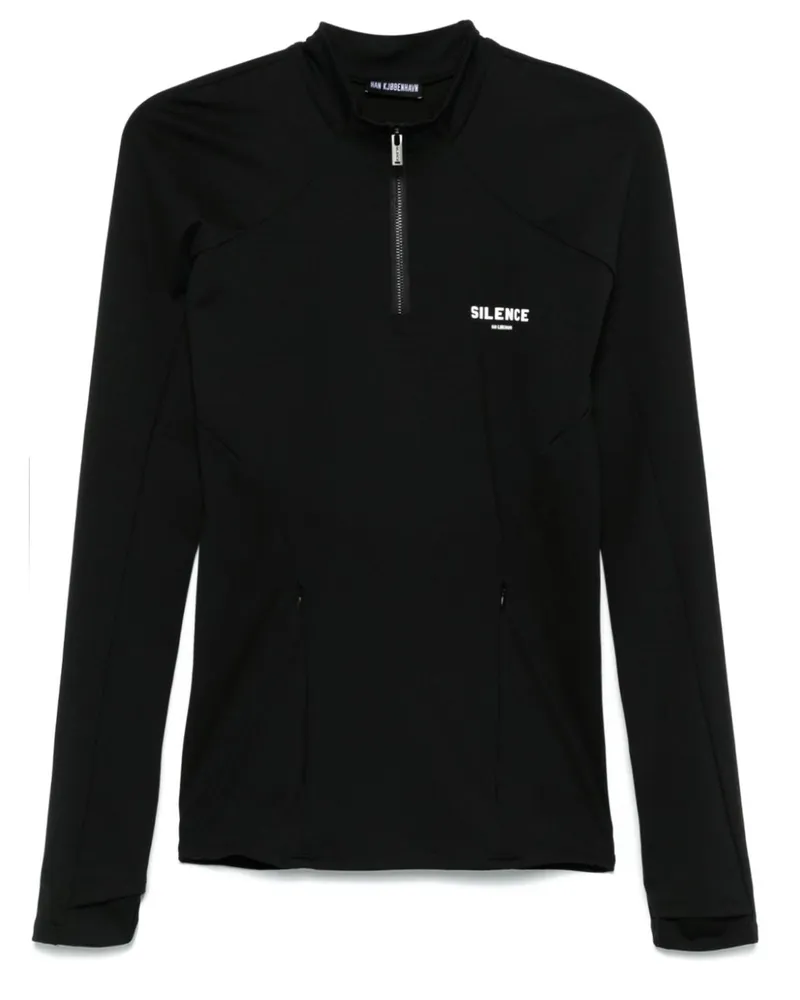 Han Kjøbenhavn T-Shirt mit Reißverschluss - Schwarz Schwarz