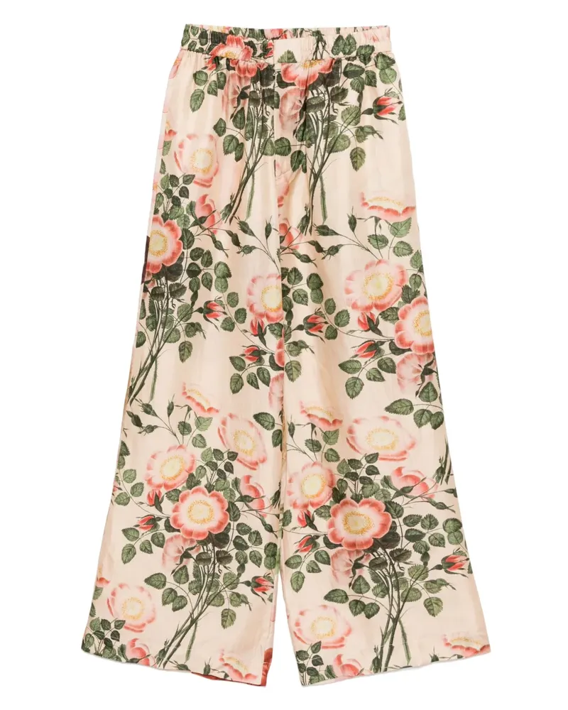 Biyan Cropped-Hose mit Blumen-Print - Rosa Rosa