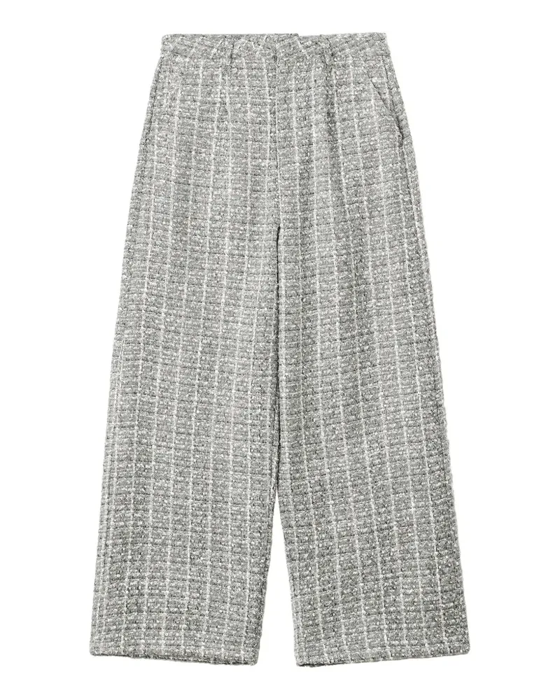 b+ab tweed-effect wide-leg trousers - Grau Grau