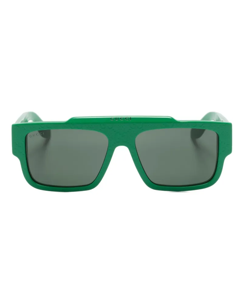 Gucci GG Sonnenbrille mit eckigem Gestell - Grün Grün