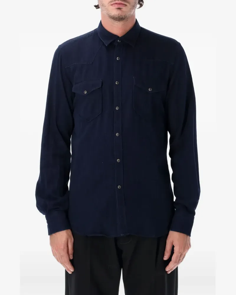 XACUS Hemd mit Western-Passe - Blau Blau