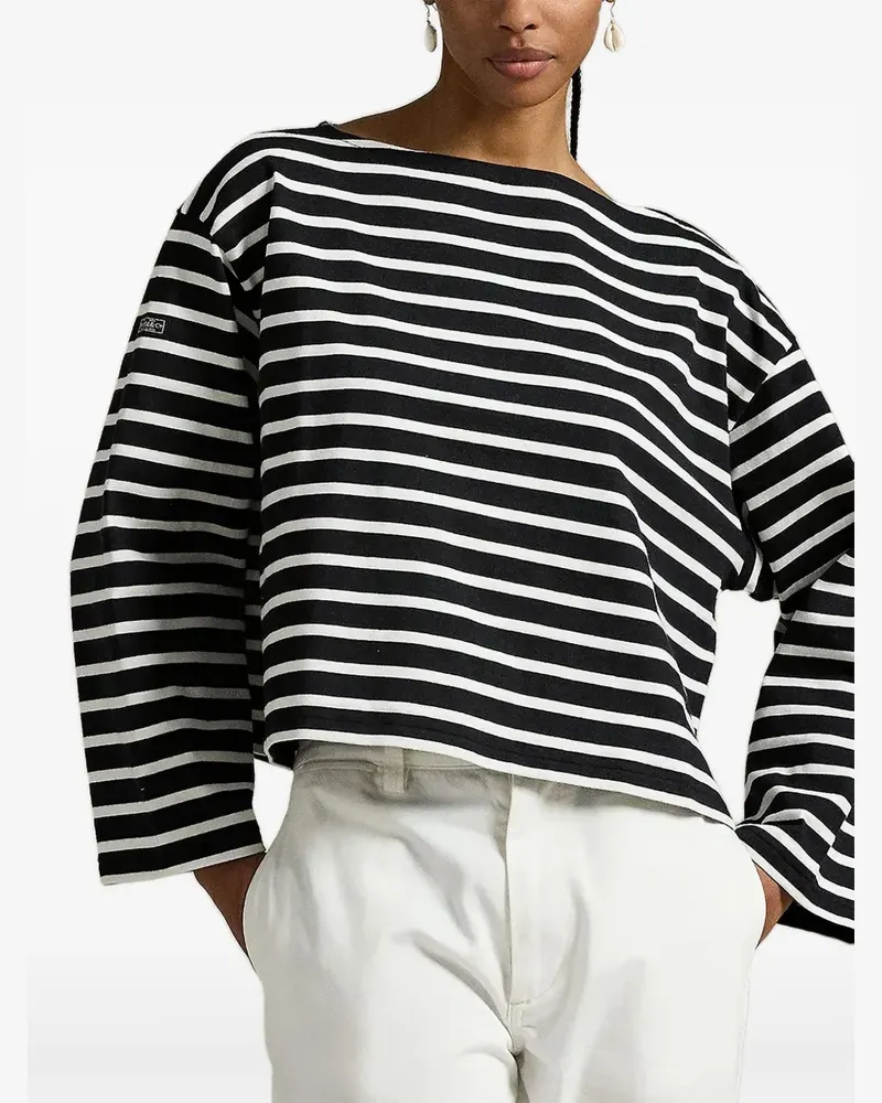Ralph Lauren Oberteil mit Breton-Streifen - Schwarz Schwarz