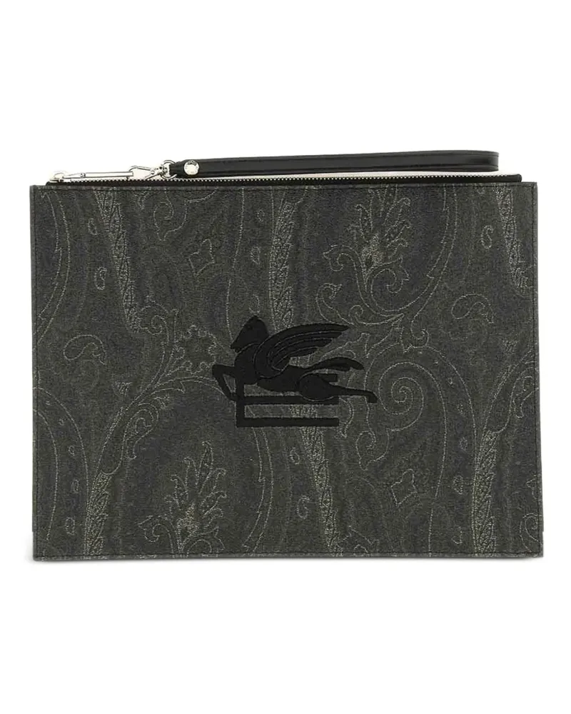 Etro paisley-print clutch bag - Grau Grau