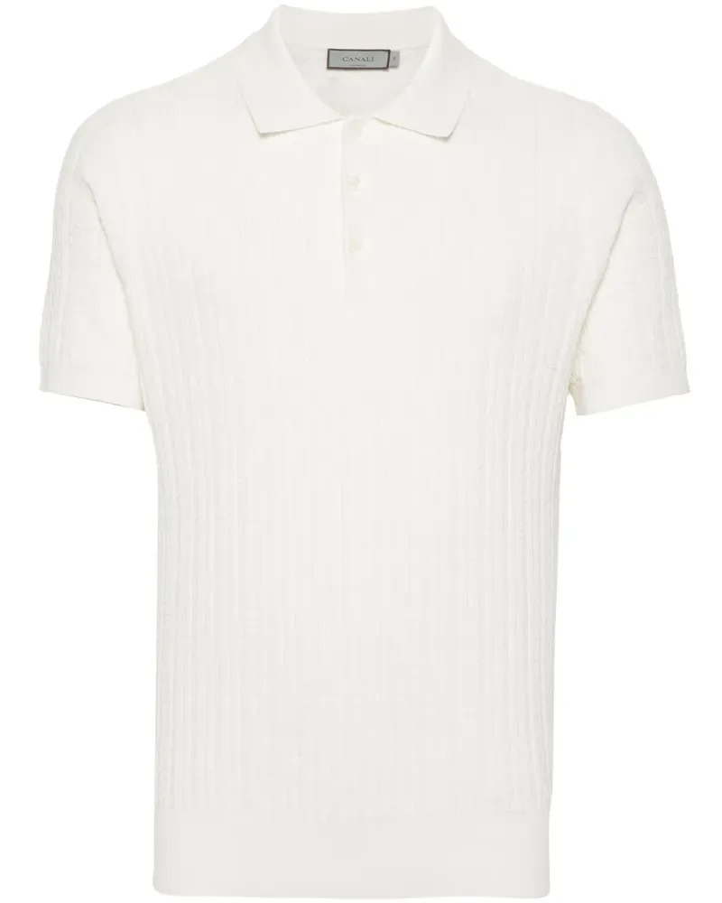 Canali Gestricktes Poloshirt - Nude Nude