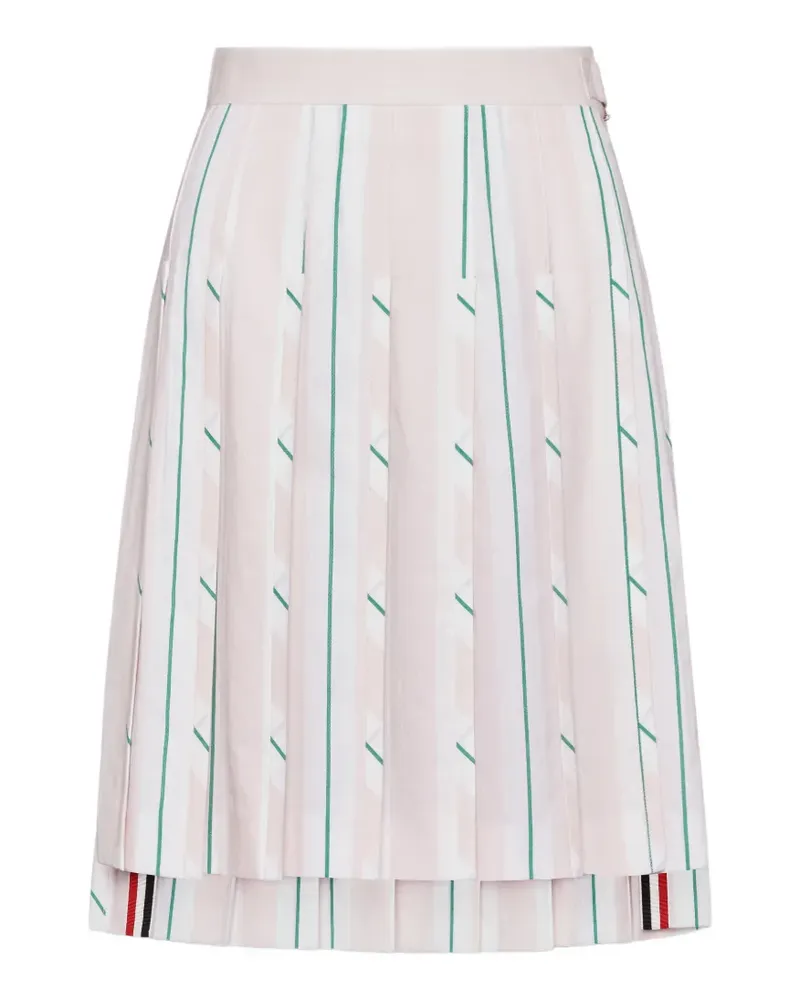 Thom Browne Gestreifter Madras Minirock mit Falten - Rosa Rosa