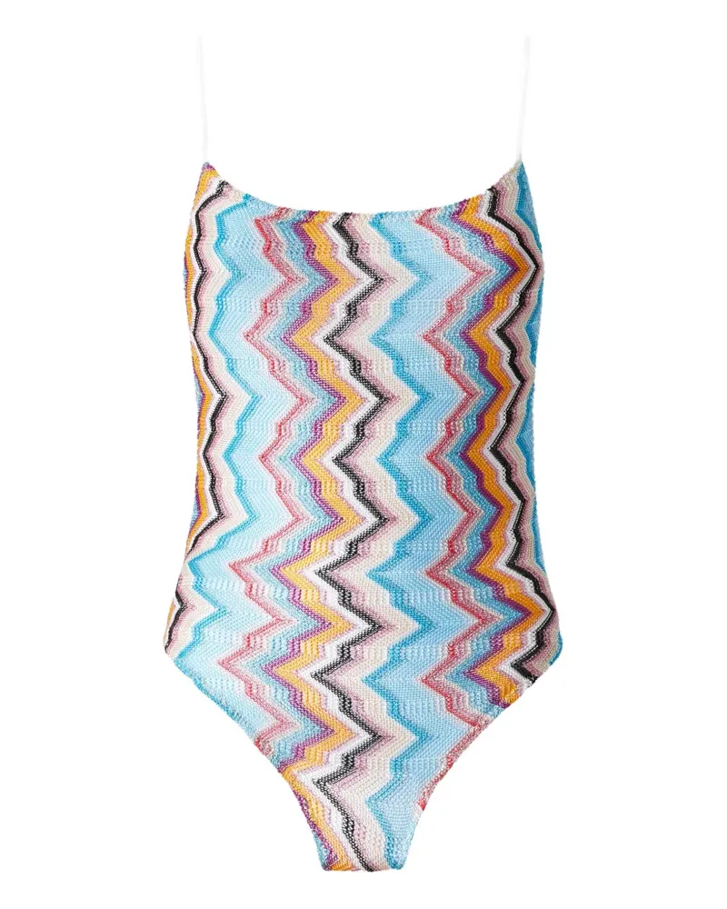 Missoni Badeanzug mit Zickzackmuster - Blau Blau