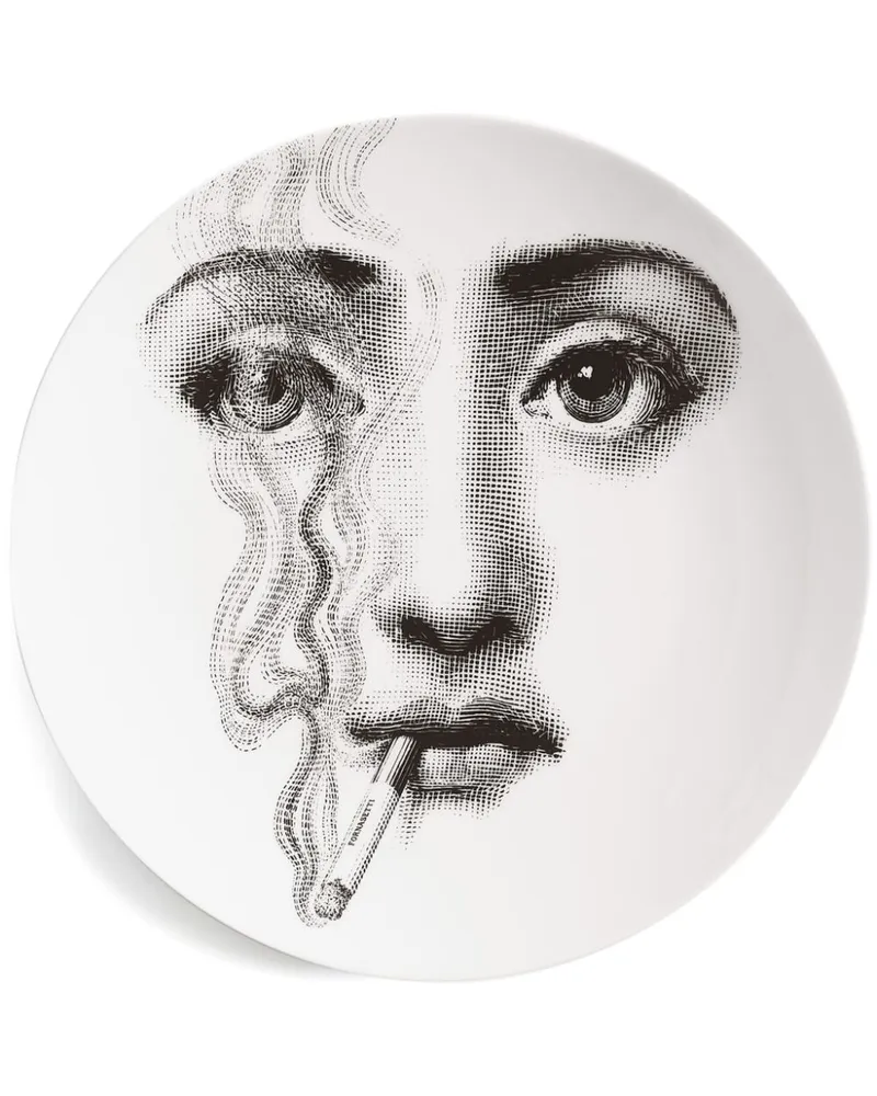 Fornasetti Tema e Variazioni Wandteller Weiß