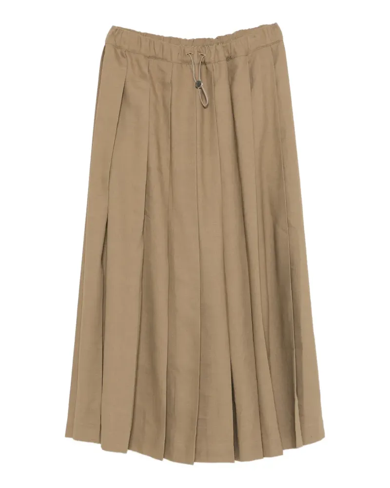 Fabiana Filippi drawstring-fastening pleated midi skirt - Braun Braun