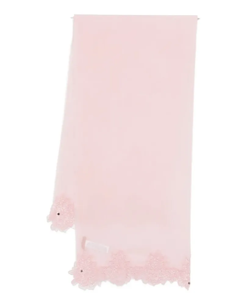 Ermanno Scervino lace-trim scarf - Rosa Rosa