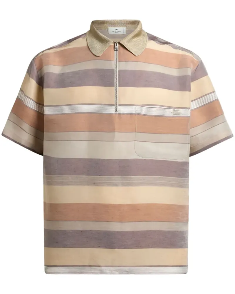 Etro Gestreiftes Poloshirt - Nude Nude