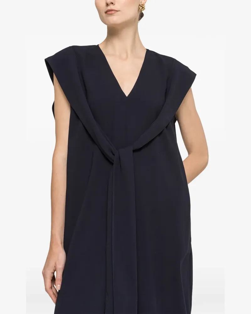 NISSA scarf-detail relaxed midi dress - Blau Blau