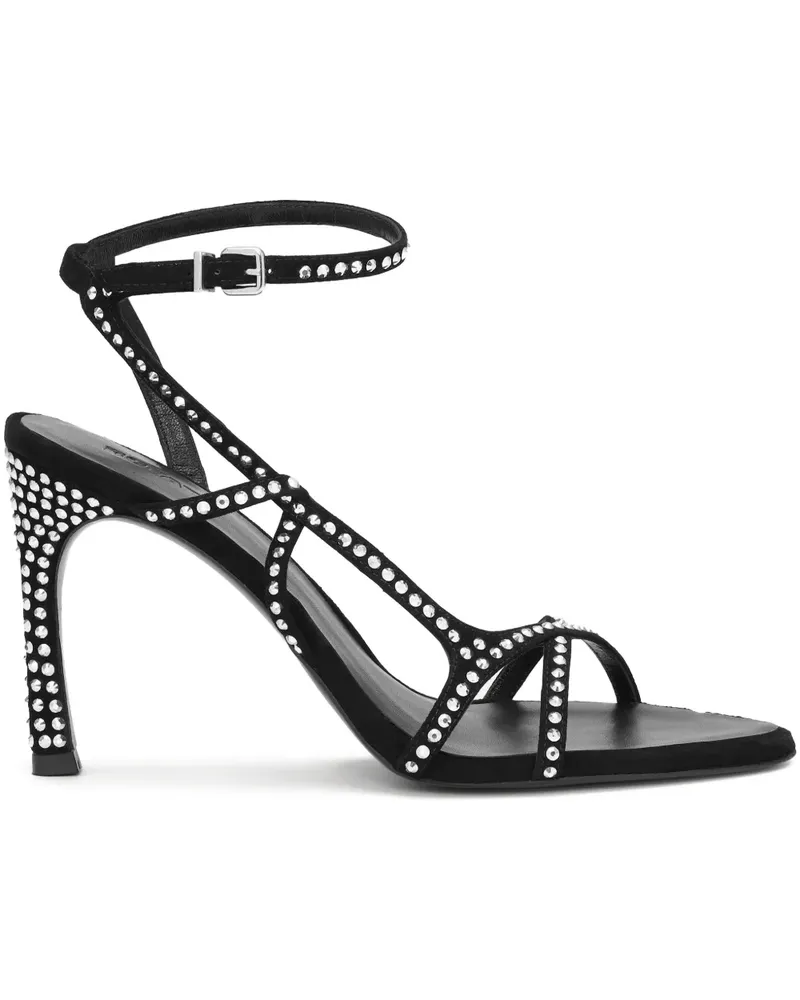 ROTATE Birger Christensen Sandalen mit Strass - Schwarz Schwarz