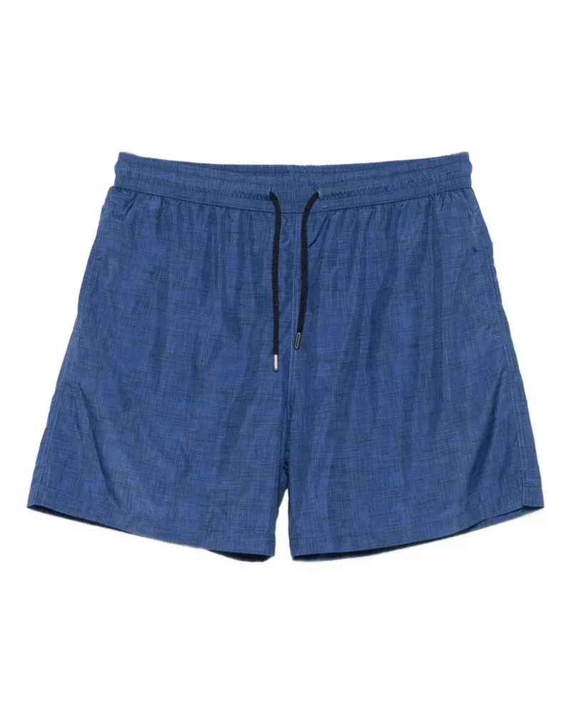 FeFè crosshatch-pattern drawstring swim shorts - Blau Blau