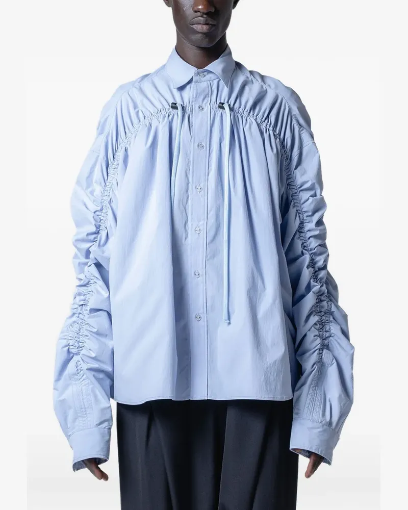 Yoshio Kubo T-Shirt mit Kordelzug - Blau Blau