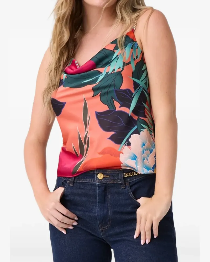 Guess Top mit Wasserfallkragen - Rosa Rosa