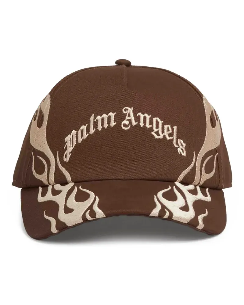 Palm Angels flame-embroidered baseball cap - Braun Braun