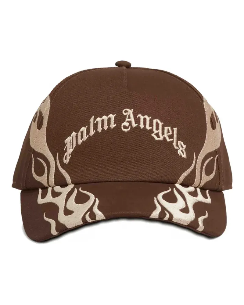 Palm Angels flame-embroidered baseball cap - Braun Braun