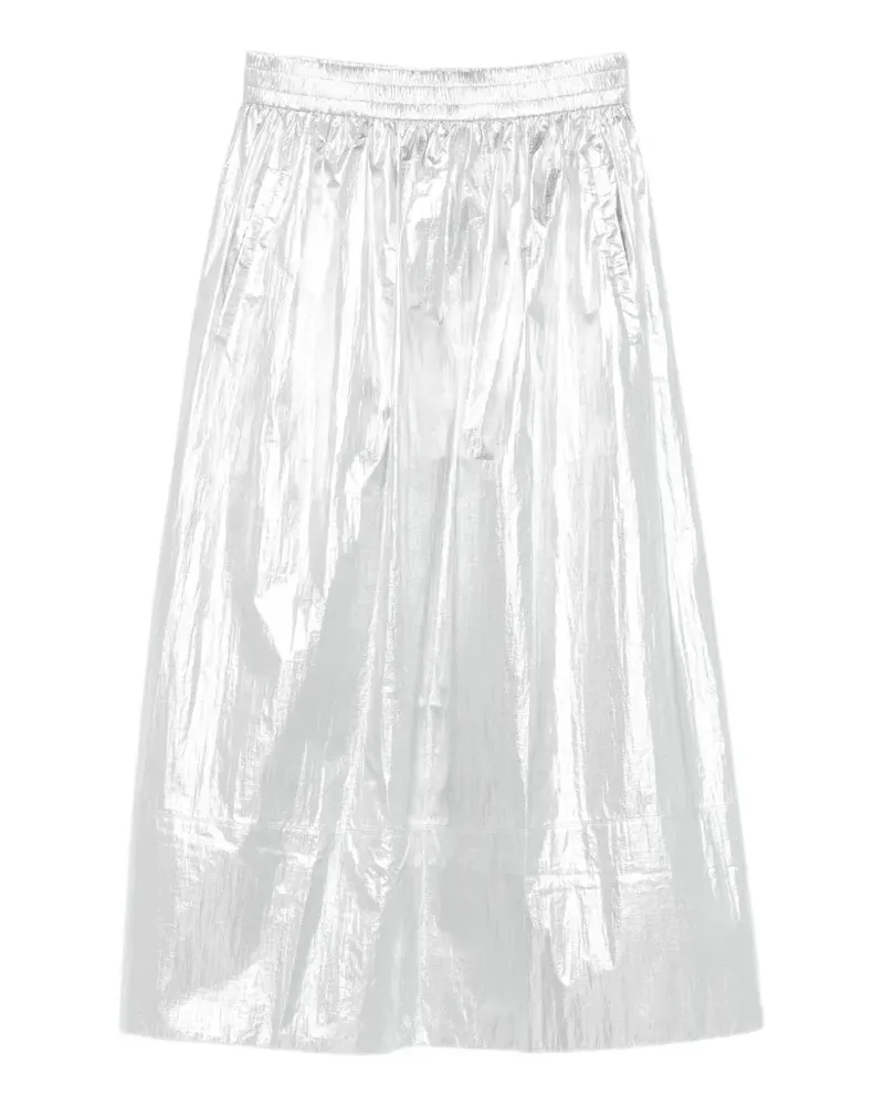 tibi metallic pull-on skirt - Silber Silber