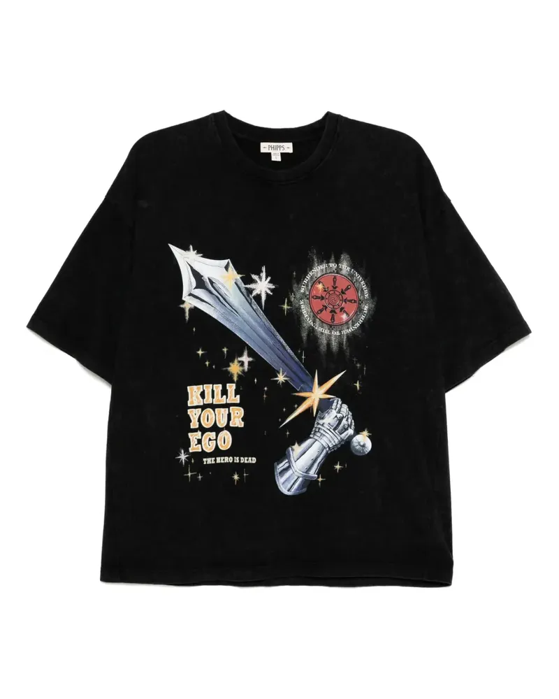 Stain Shade T-Shirt mit grafischem Print - Schwarz Schwarz