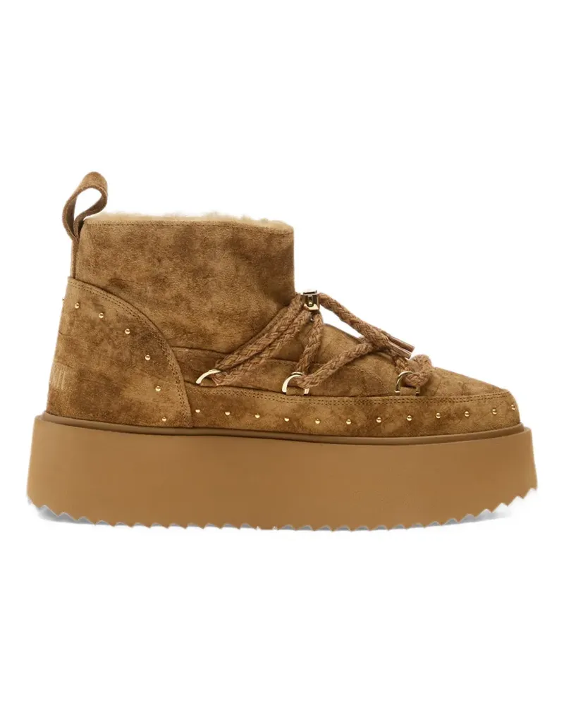 INUIKII Croco platform ankle boots - Braun Braun