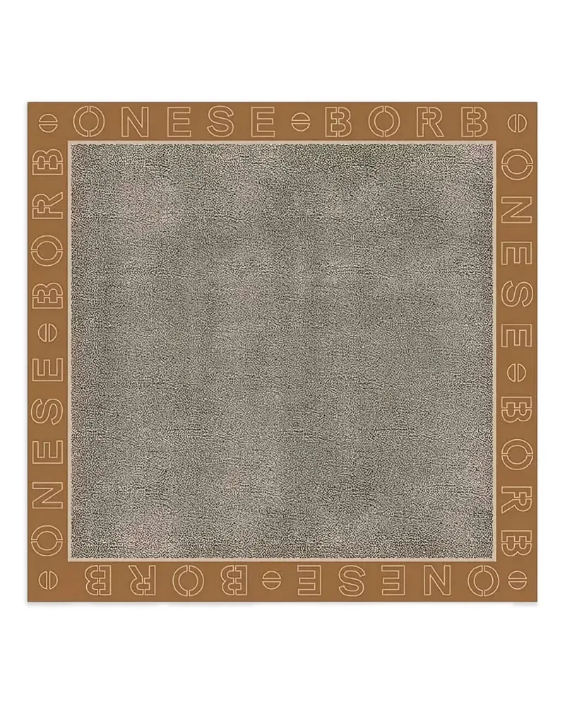 Borbonese Schal mit Logo-Detail - Grau Grau