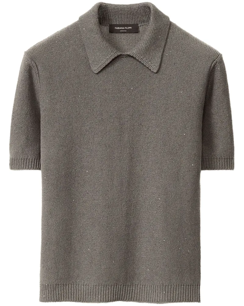 Fabiana Filippi Fein gestricktes Poloshirt - Grau Grau
