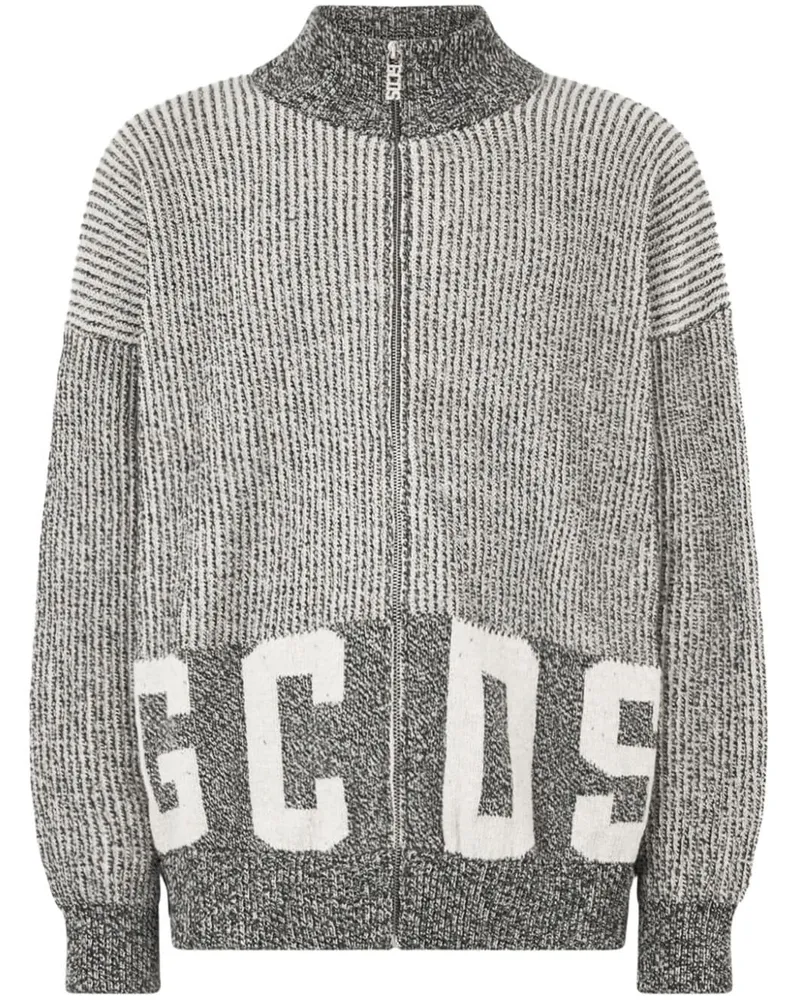 GCDS Cardigan mit Logo - Grau Grau