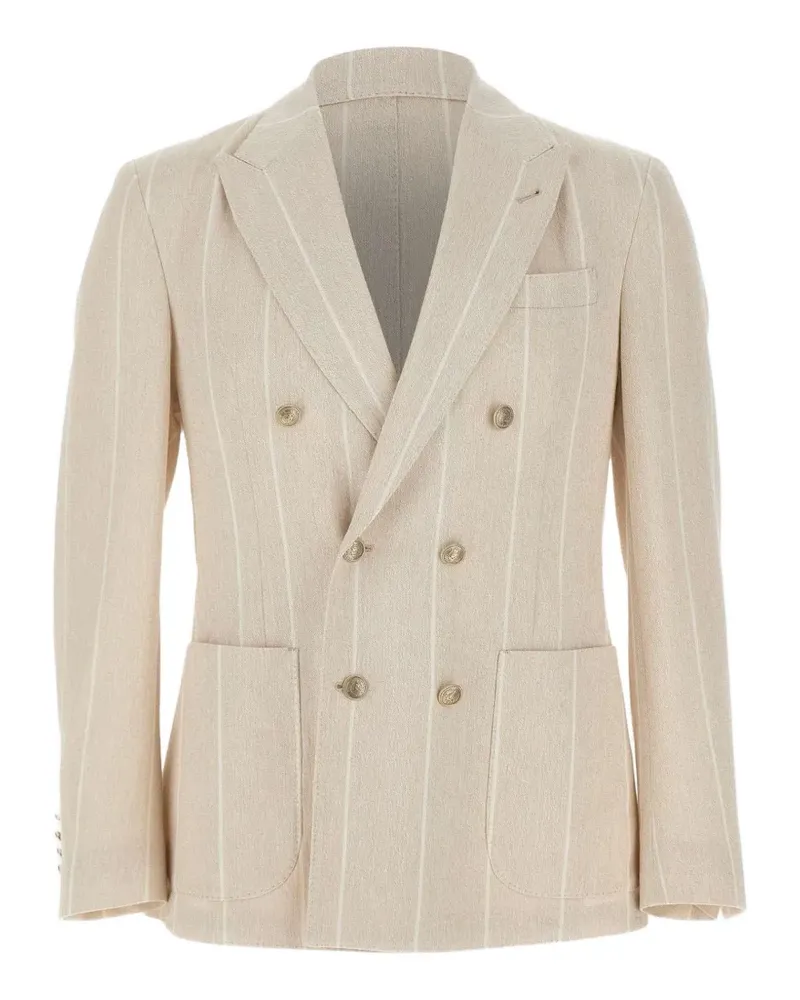 Eleventy striped double-breasted blazer - Nude Nude