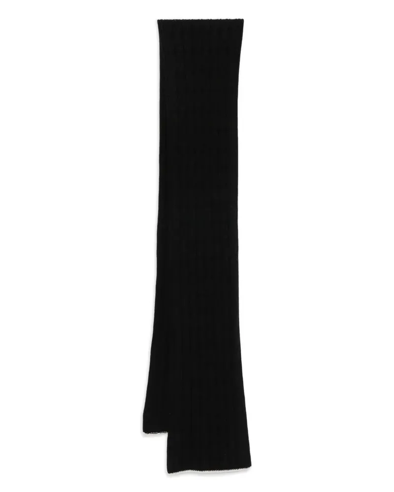 Eleventy Schal mit Zopfmuster - Schwarz Schwarz