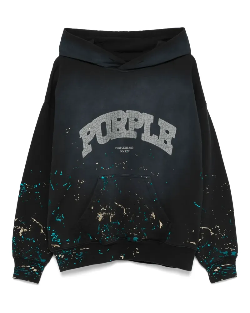 PURPLE BRAND Hoodie mit Logo-Print - Schwarz Schwarz