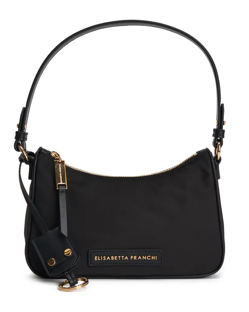 Elisabetta Franchi Handtasche mit Logo-Schild - Schwarz Schwarz