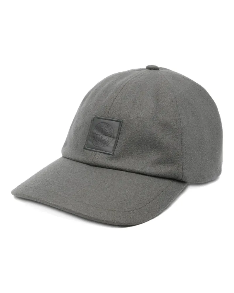 Stone Island logo-plaque cap hat - Grau Grau