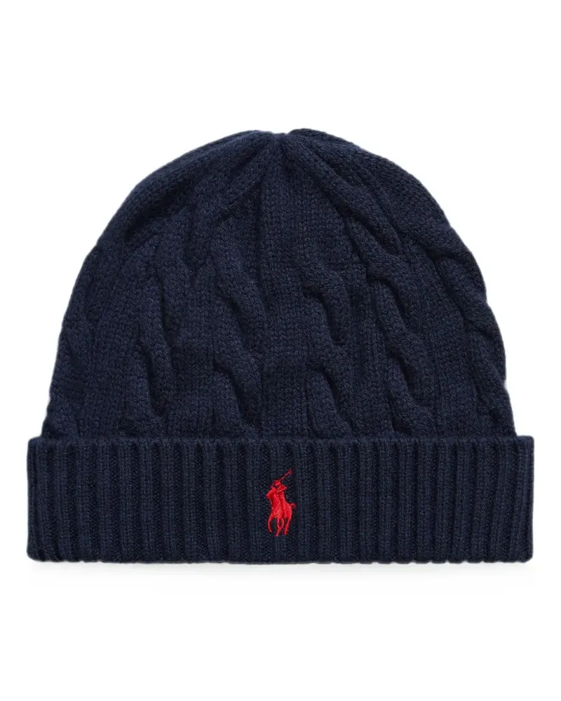 Ralph Lauren Beanie mit Zopfmuster - Blau Blau