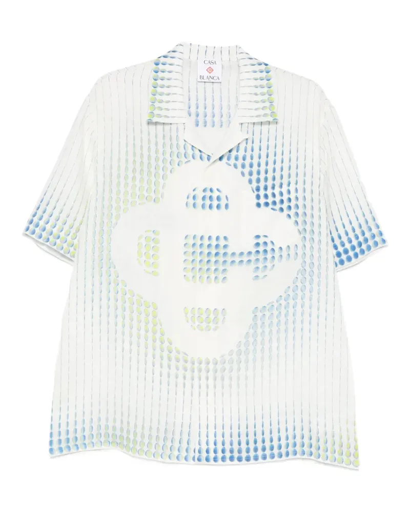 Casablanca Paris dots cuban-collar graphic shirt - Weiß Weiß