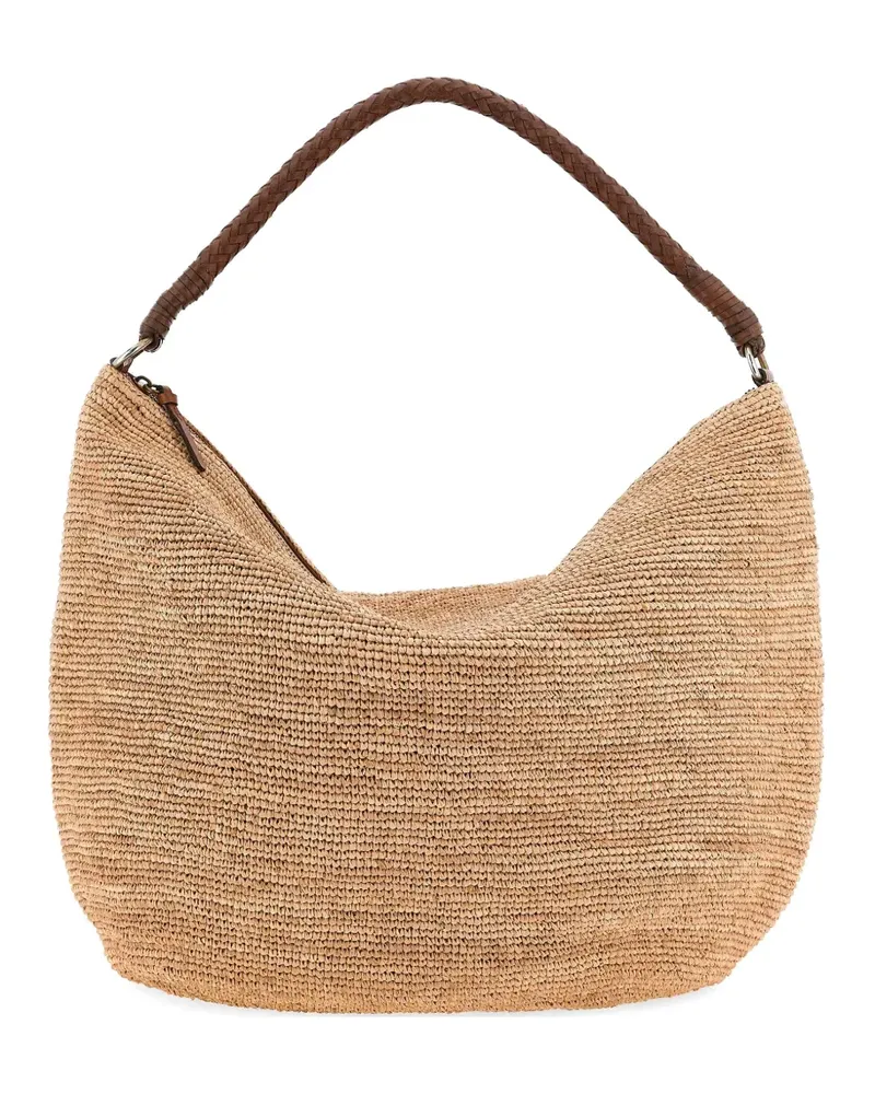 IBELIV Utopia crocheted raffia shoulder bag - Nude Nude
