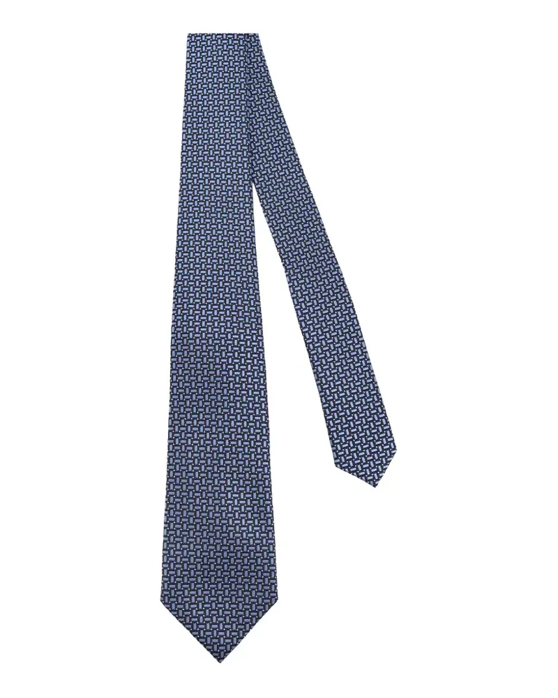 Kiton Geometrisch gemusterte Krawatte - Blau Blau