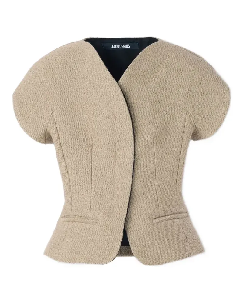 Jacquemus Kurzärmelige The Ovalo Jacke - Nude Nude