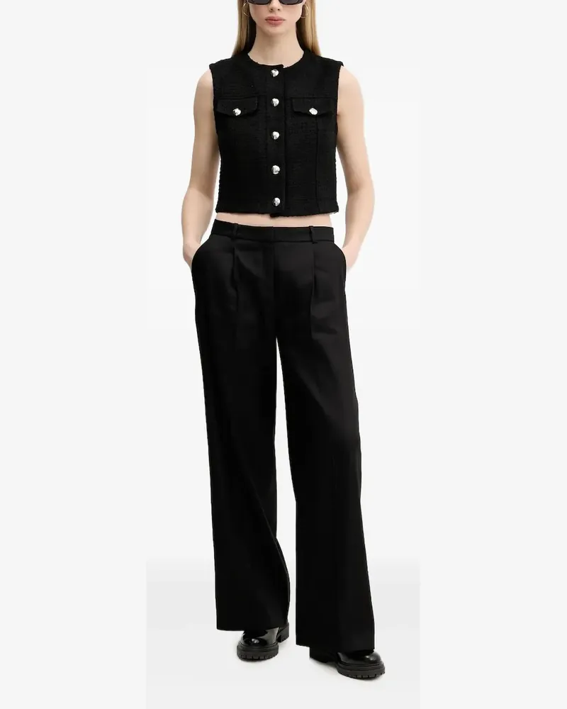 HUGO BOSS Tweed-Weste - Schwarz Schwarz