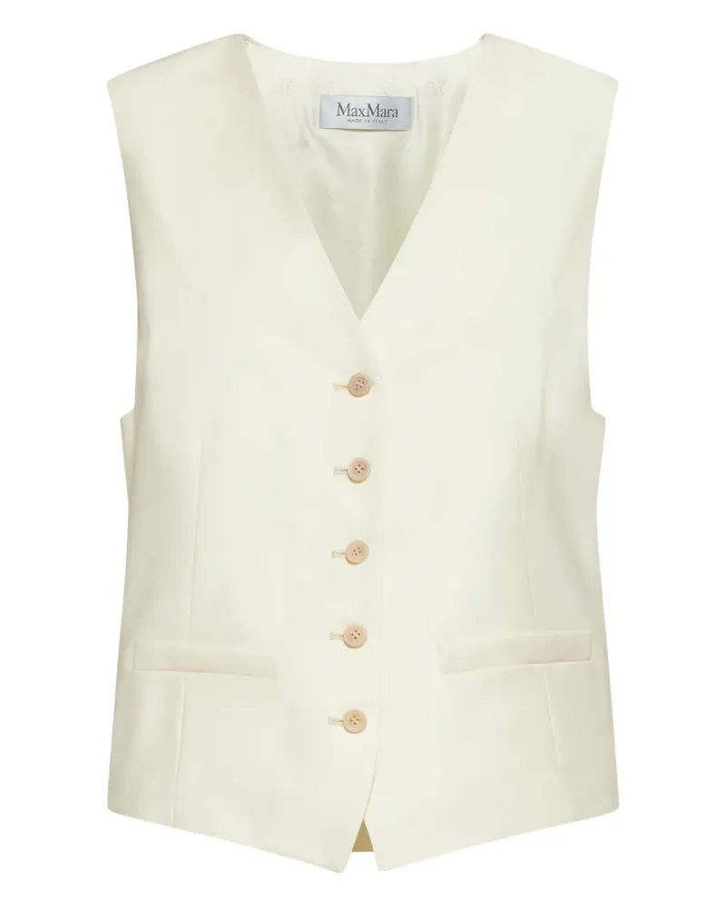 Max Mara Zuai button welt-pocket waistcoat - Nude Nude