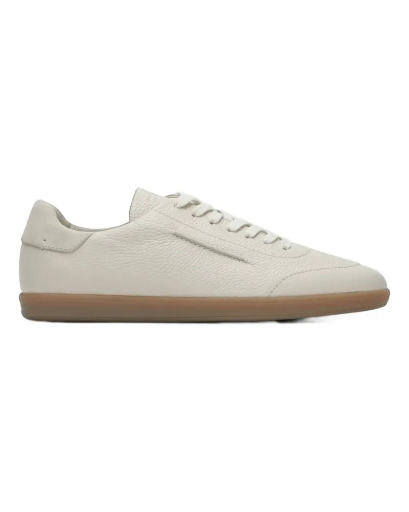 Ermenegildo Zegna white leather 232 sneakers - Nude Nude