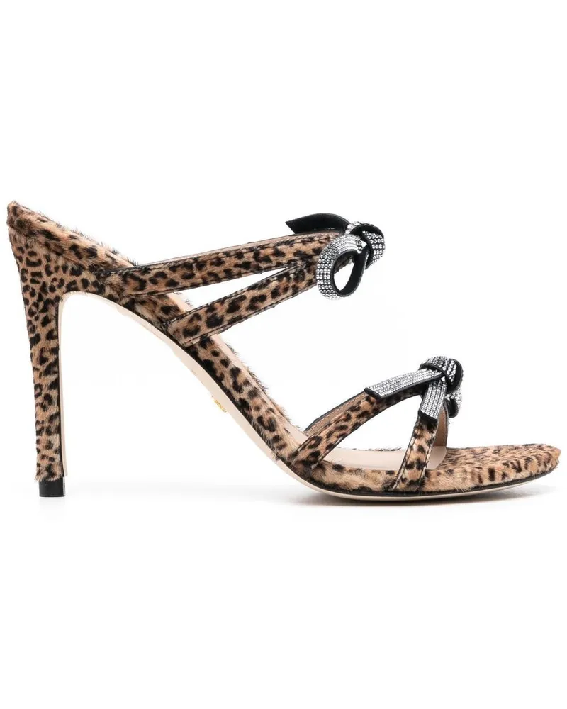 Stuart Weitzman Mules mit Leoparden-Print 100mm - Braun Braun