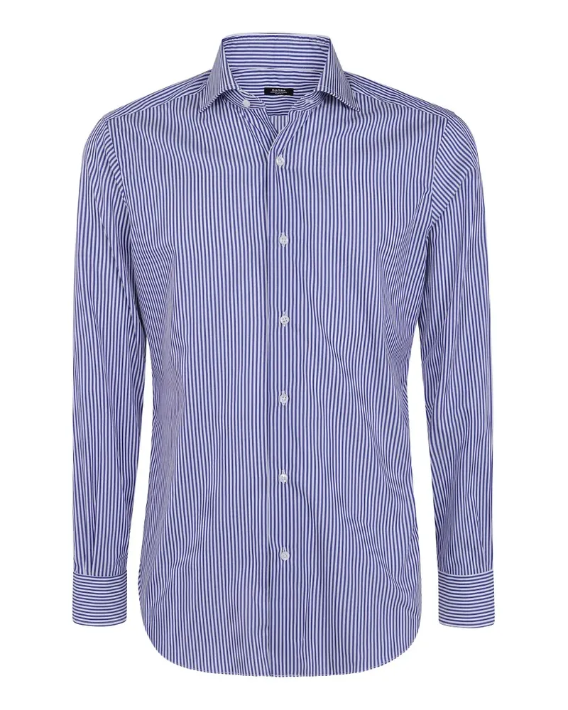 BARBA Hemd mit Längsstreifen - Blau Blau